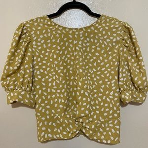 Abound Polka Dot Crop Top Blouse - Pre Loved